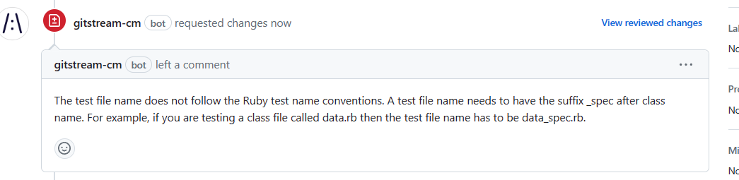 Review Ruby Test Name