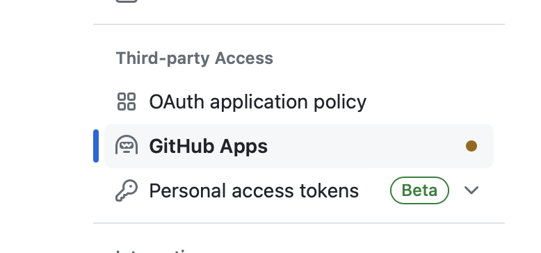 GitHub app setup