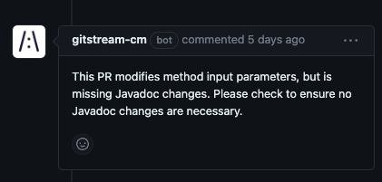 Review Javadoc Input Parameters
