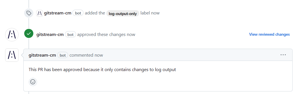 approve Ruby log output