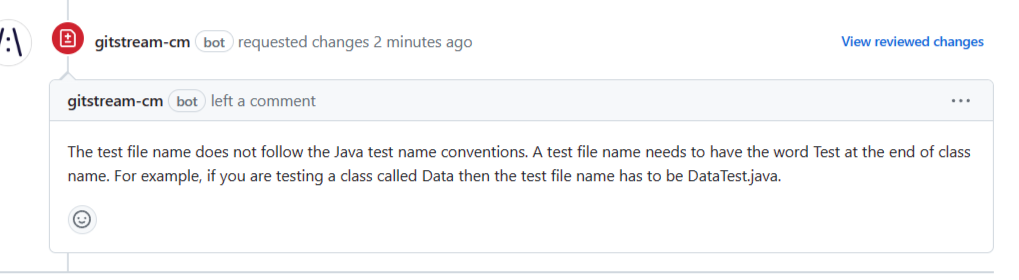 Review Java Test Name