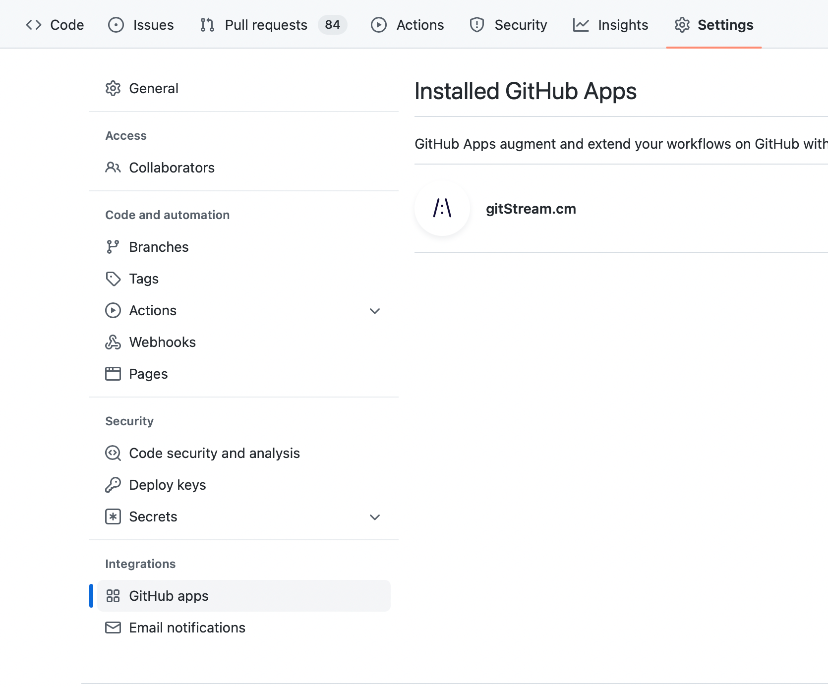 GitHub App installed