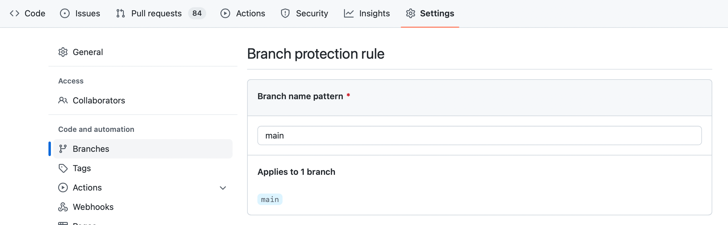Branch protection rules